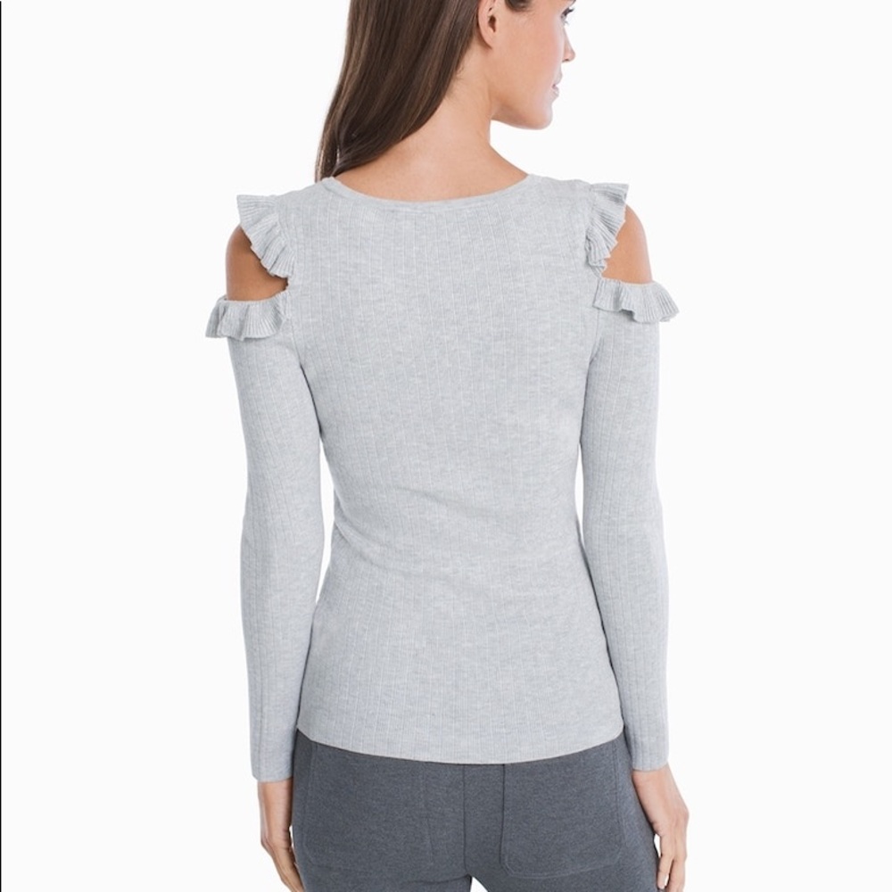 Long Sleeve Ruffle Shoulder PO Sweater - Picture 2 of 6